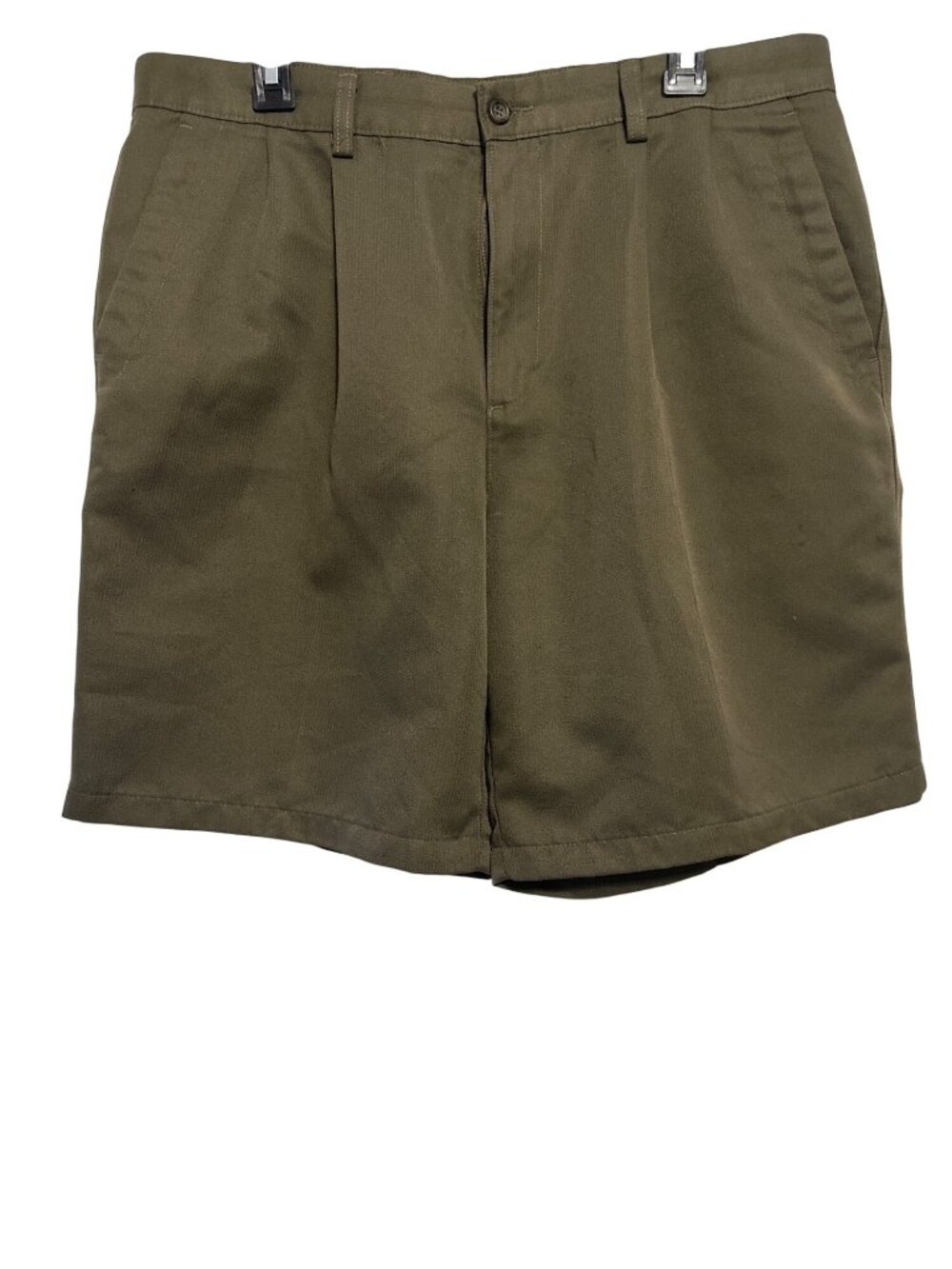 Dockers Golf Mens W36 Pleated Relaxed Fit Green Polyester Shorts